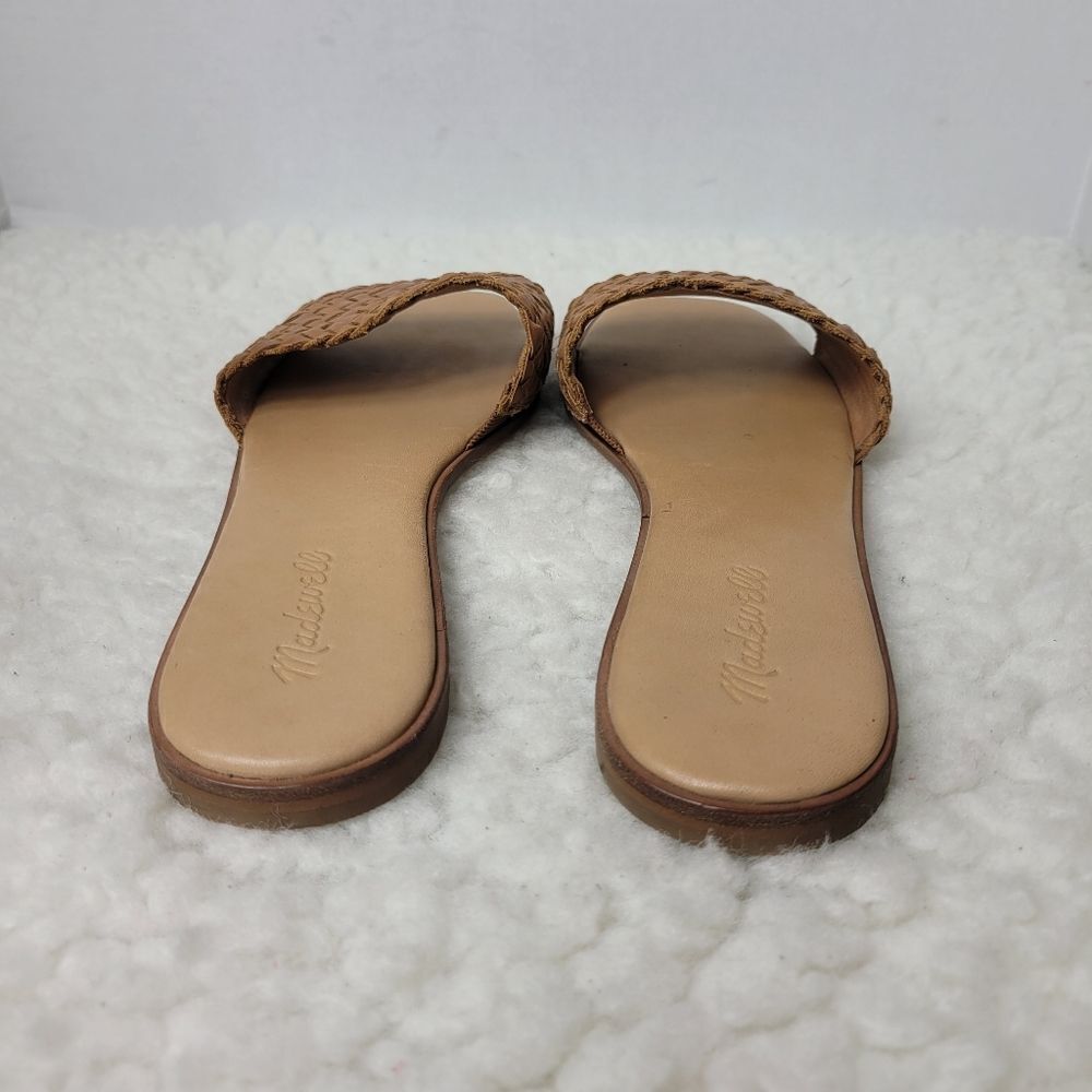 Madewell Lianne Women's Slide Sandals Size 9.5 Tan Woven Leather - Picture 4 of 9